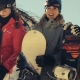 Snowboard freeride teenagers Belalp